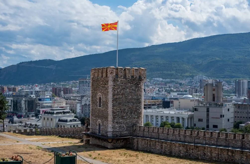Kale Fortress overlooking Skopje city and Vardar River