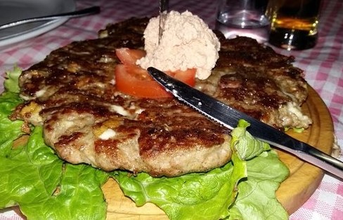 Sharska Pleskavica — Shar-style stuffed burger